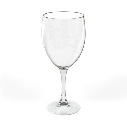 Corgi Engraved Wine Glass