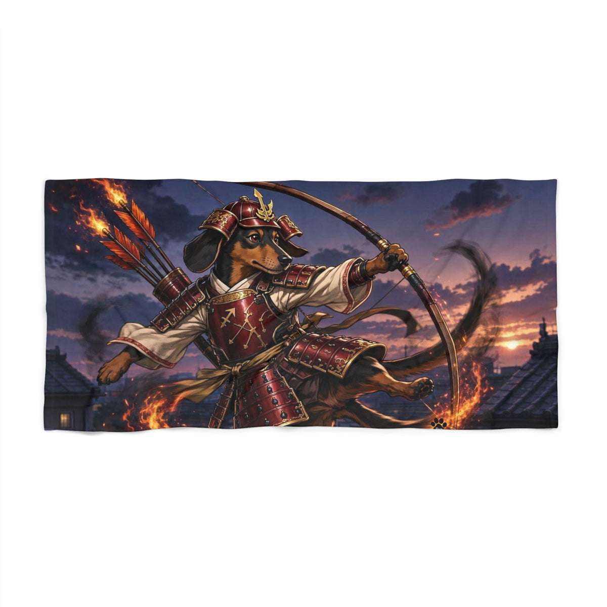 Sagittarius Dachshund Warrior Beach Towel