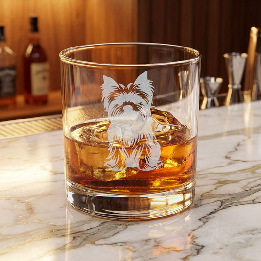 Yorkshire Terrier Engraved Whiskey Glass