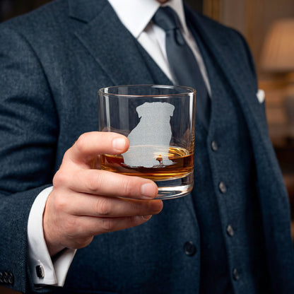 Pug Engraved Whiskey Glass