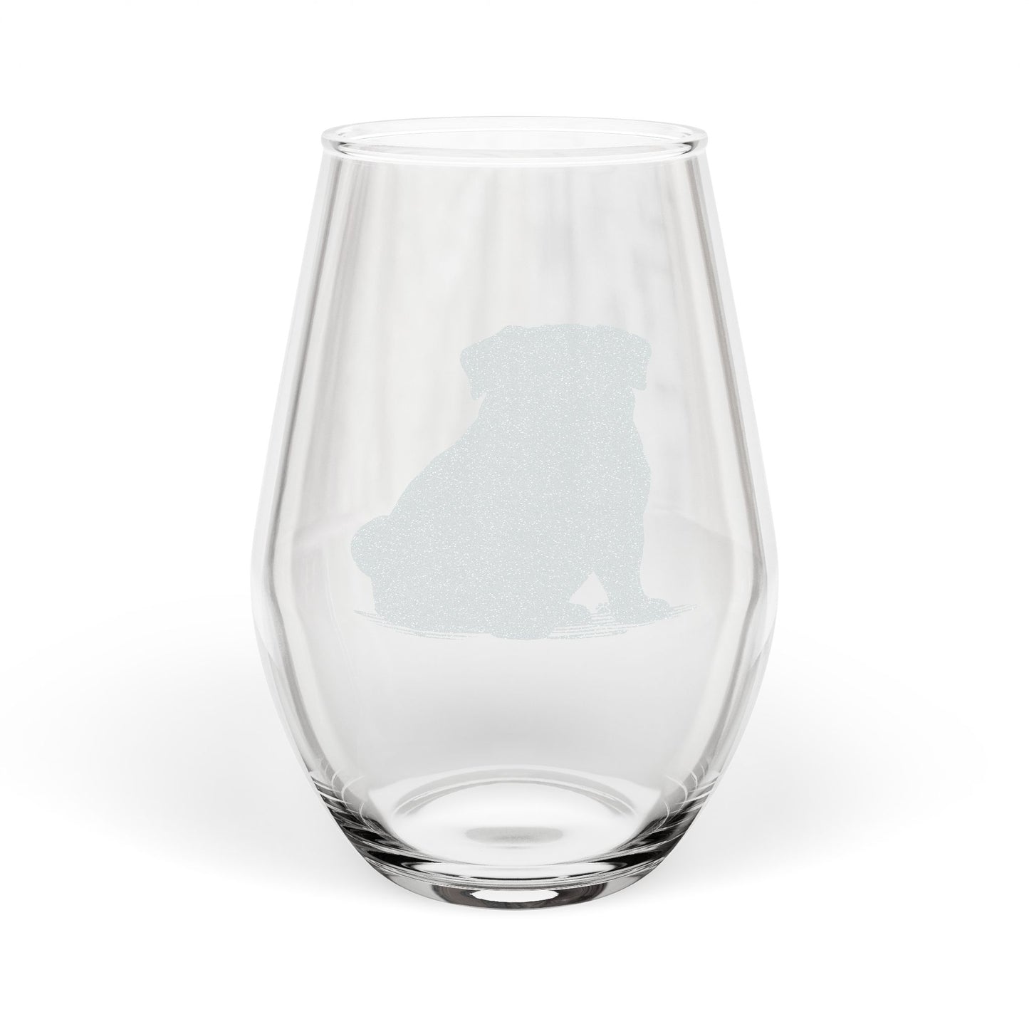 Pug Sketch and Serve Engraved Stemless Wineglass