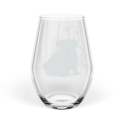 Pug Sketch and Serve Engraved Stemless Wineglass