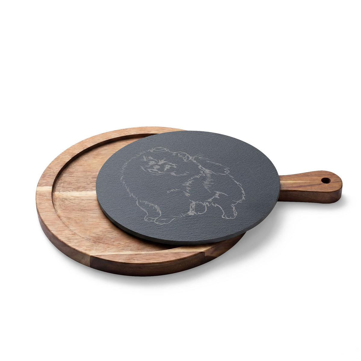 Pomeranian Engraved Charcuterie Board, Dog Lover Cheese Board & Serving Platter