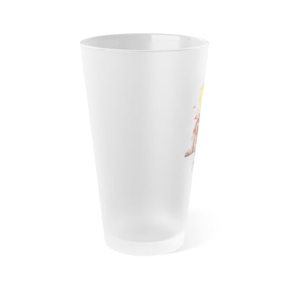Emotional Support Human for mu Doodle Dog Frosted Pint Glass