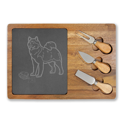 Shiba Inu Engraved Charcuterie Board, Dog Lover Cheese Board & Serving Platter