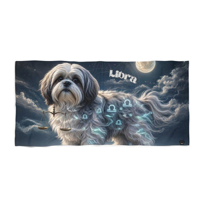 Libra Shih Tzu Celestial Beach Towel