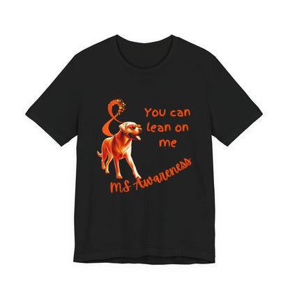 Labrador Retriever MS Awareness T-Shirt – "Lean on Me" Orange Ribbon Tee
