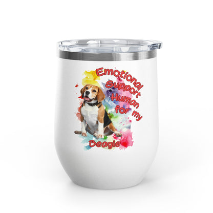 Emotional Support Human for My Beagle Wine Tumbler