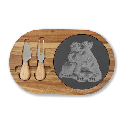 Pitbull Engraved Charcuterie Board, Dog Lover Cheese Board & Serving Platter