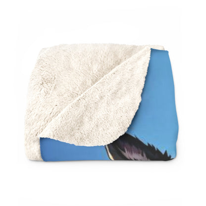 Gemini Zodiac Warrior Sherpa Blanket as Border Collie