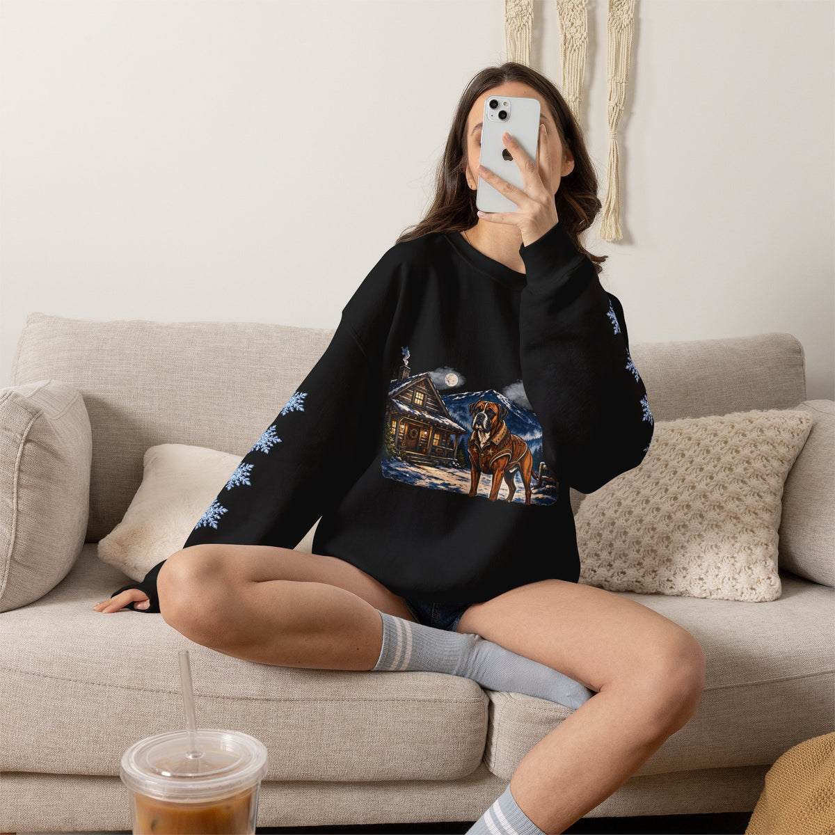 Boxer Smoky Mountain Christmas Sweatshirt