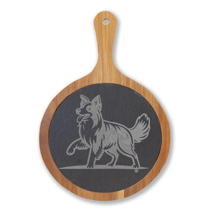 Border Collie Engraved Charcuterie Board, Dog Lover Cheese Board & Serving Platter
