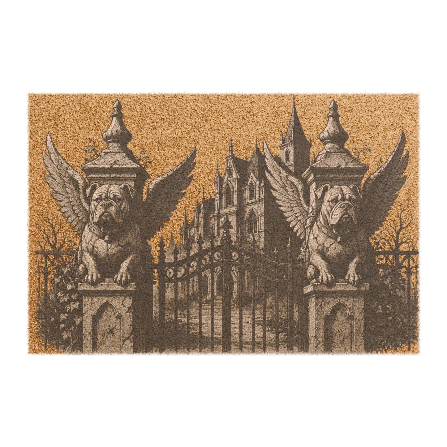 American Bulldog Gargoyle Angel Gothic Protector Welcome Mat