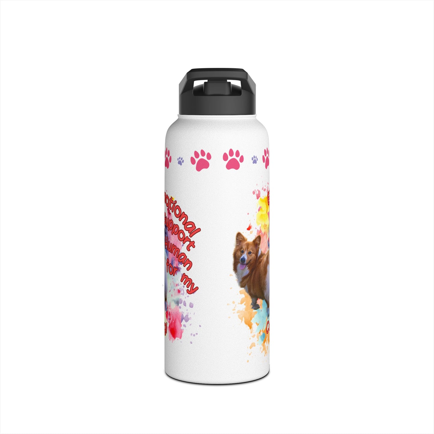 Emotional Support Human for my Corgi Sports Water Bottle