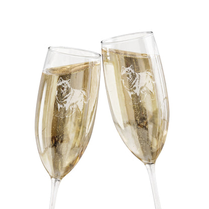 Siberian Husky Engraved Champagne Flute