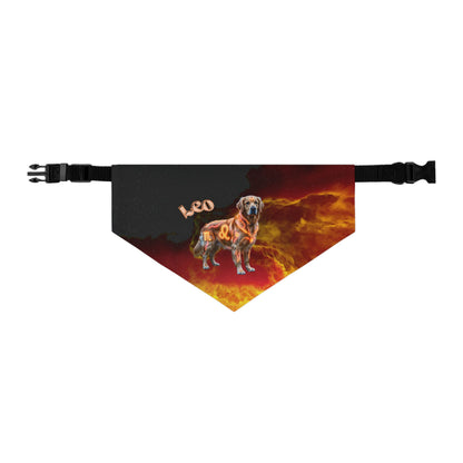 Leo Zodiac Pet Bandana Collar – Fiery Astrology Dog Scarf & Adjustable Collar Attachment