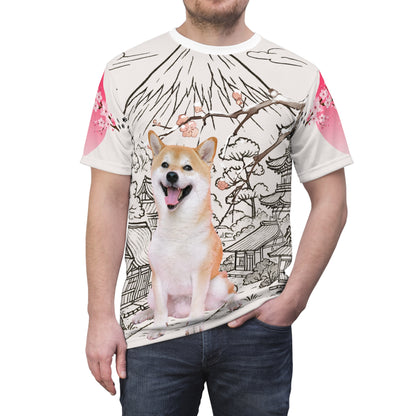Shiba Inu Cherry Blossom  Unisex Tee
