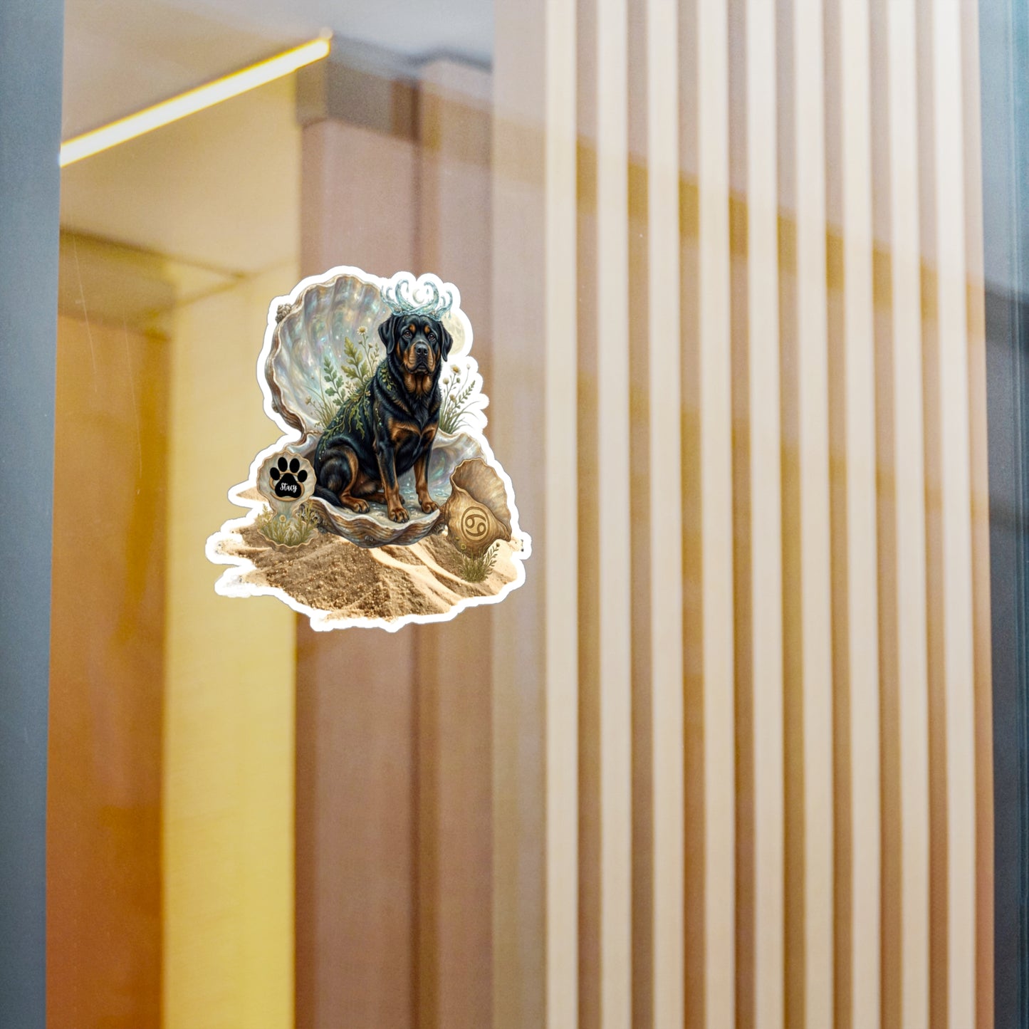 Cancer Zodiac Rottweiler Elements Die-Cut Vinyl Sticker