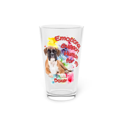 Emotional Support Human for my Boxer Clear Pint Glass