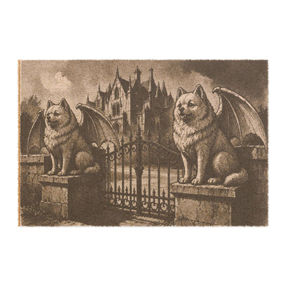 Pomeranian Gargoyle Angel Gothic Protector Welcome Mat