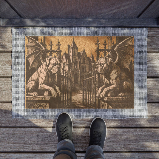 Boxer Gargoyle Angel Gothic Protector Welcome Mat