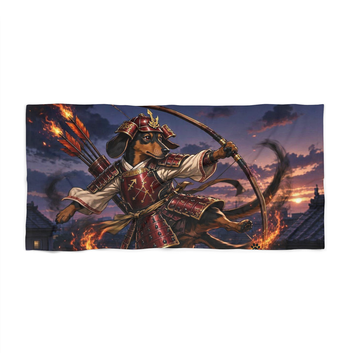 Sagittarius Dachshund Warrior Beach Towel
