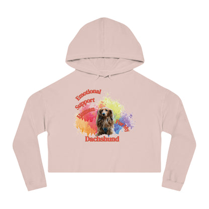 Emotional Support Human for my Long Haired Dachshund cropped hoodie