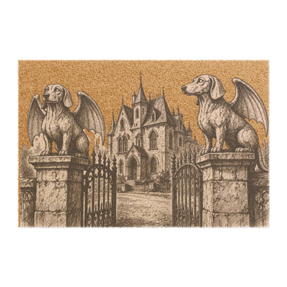 Dachshund Gargoyle Angel Gothic Protector Welcome Mat