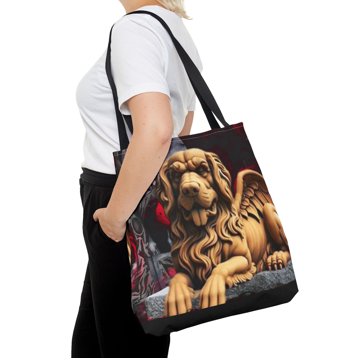 Golden Retriever Angelic Gargoyle Protector Tote Bag