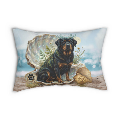 Cancer Zodiac Rottweiler Elements Text-Free Premium Lumbar Pillow