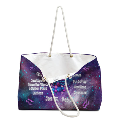 Celestial Zodiac Aquarius as Poodle Weekender Bag - Dog Breed Zodiac