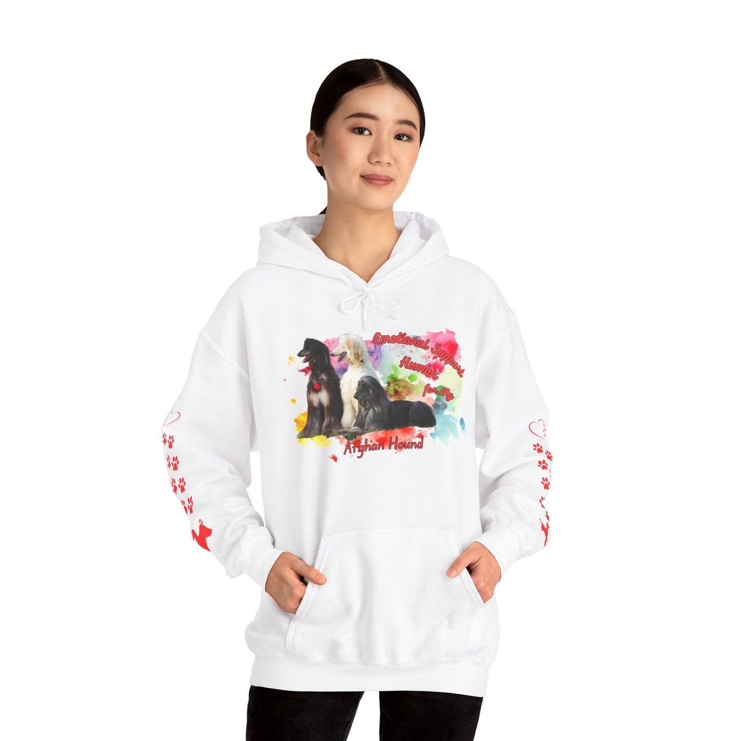 Afghan Hound Emotional Support Human Hooded Sweatshirt