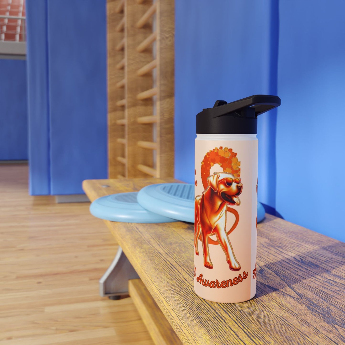 Labrador Retriever "Lean on Me" MS Awareness Stainless Steel Water Bottle