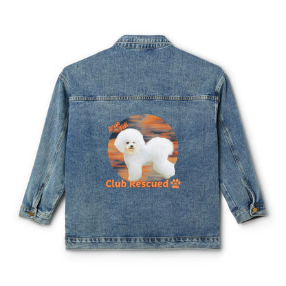 Bichon Frise Club Rescued Women's Denim Jacket "Amor Fati"
