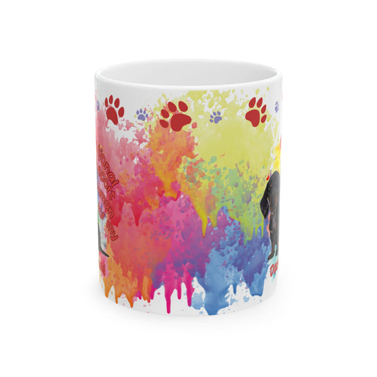 Emotional Support Human for my Dachshund, Smooth Hiar, Ceramic Coffee Mug