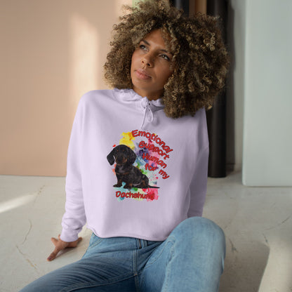 Emotional Support Human for my Dachshund Crop Hoodie - Cute Dog Lover Gift