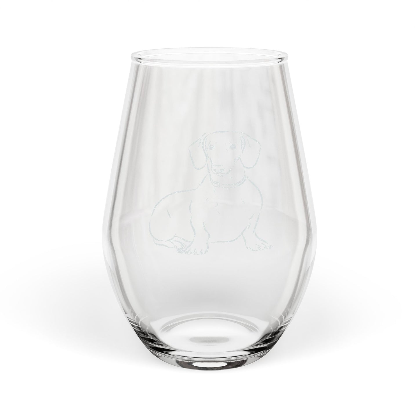 Smooth Dachshund Sketch and Serve Engraved Stemless Wineglass