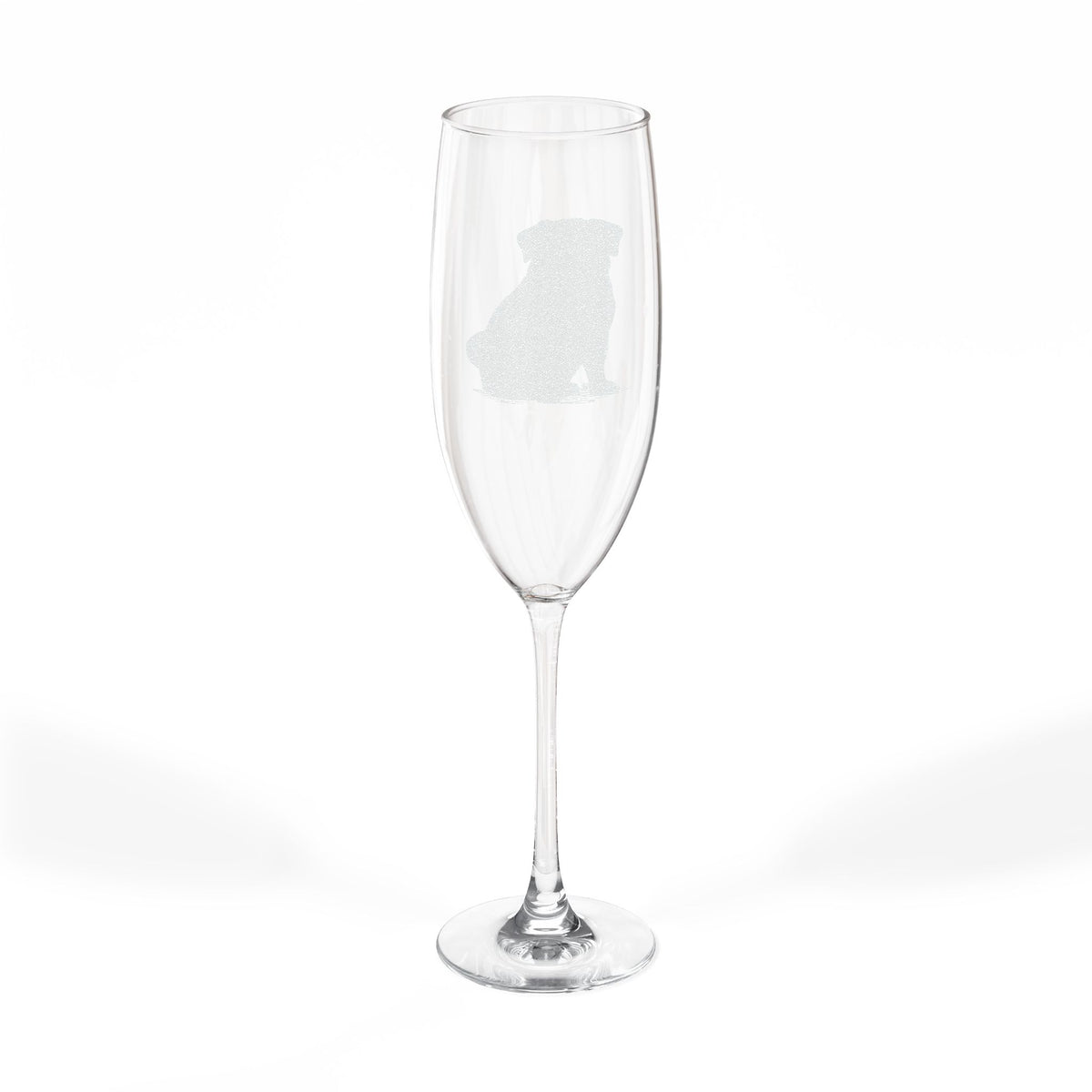 Pug Engraved Champagne Flute