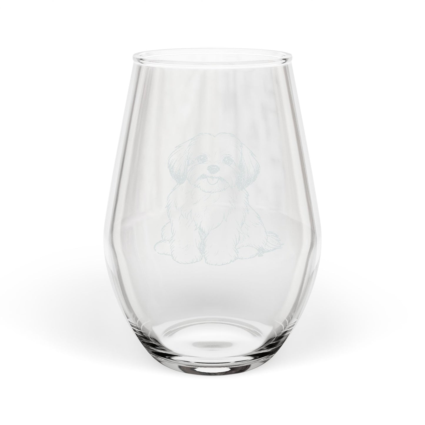Maltese Sketch and Serve Engraved Stemless Wineglass