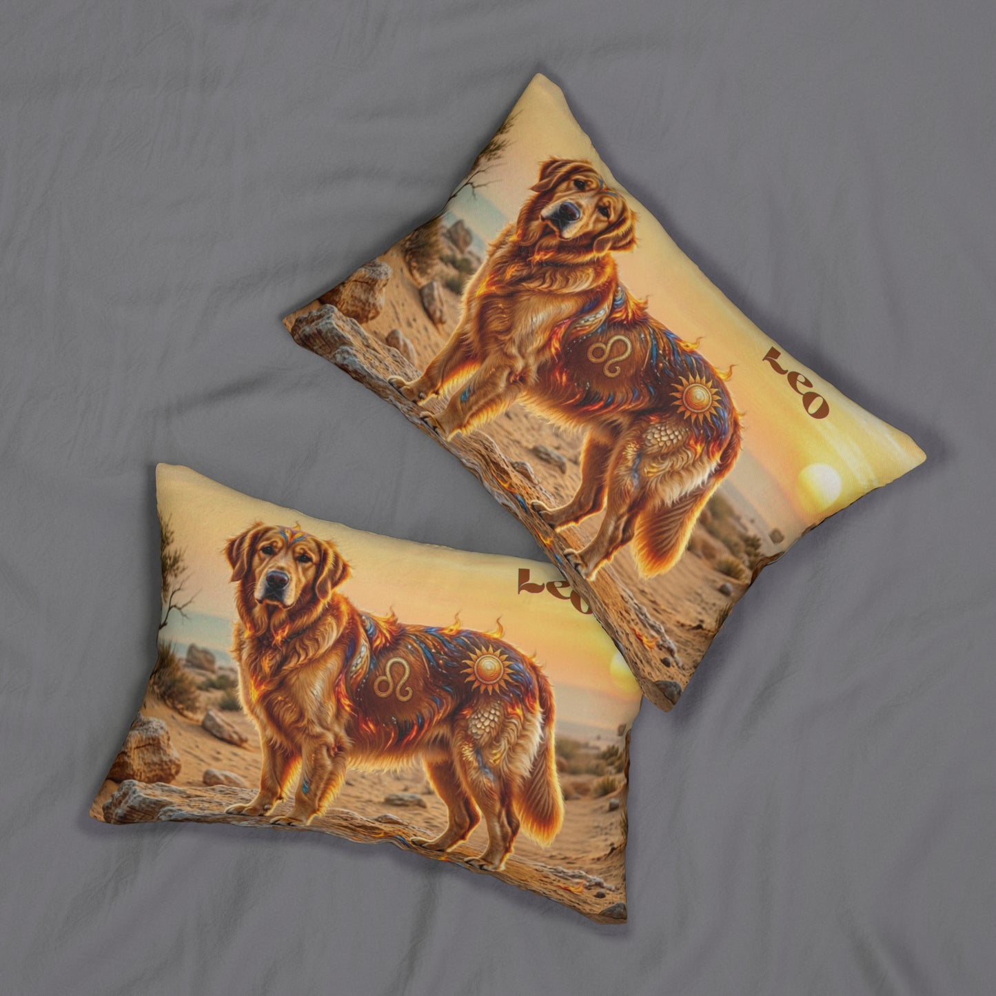 Leo Elements Golden Retriever Lumbar Pillow