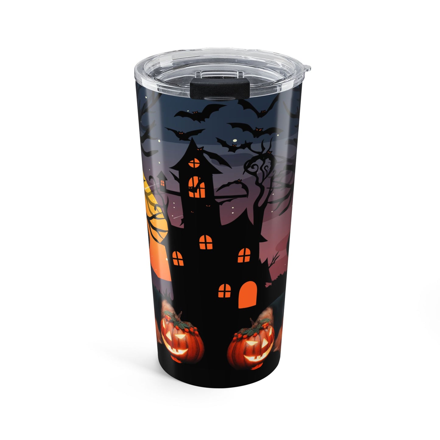 German Shepherd Witch Duo: Haunted Mansion Coffee Tumbler by Stacy Soto