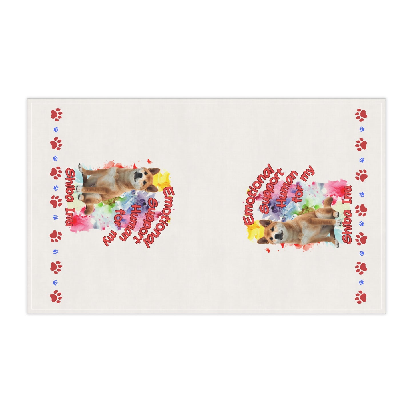 Emotional Support Human for my Shiba Inu Tea Towel