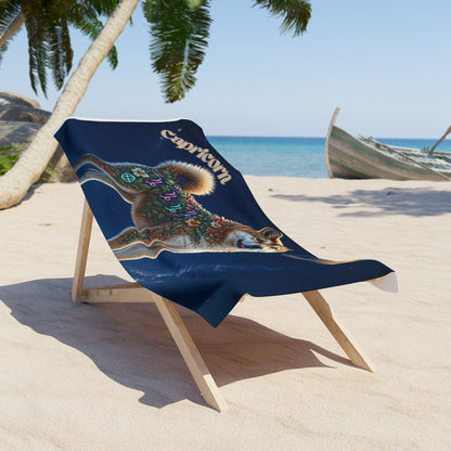 Capricorn Shiba Inu Beach Towel