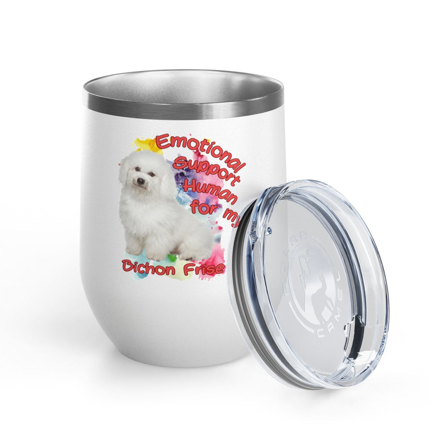 Emotional Support Human for my Bichon Frise Wine Tumbler