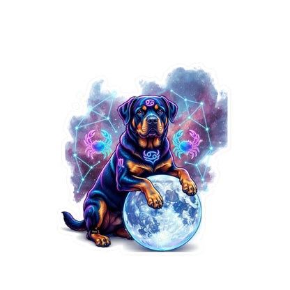 Celestial Rottweiler Kiss-Cut Vinyl Sticker – Cosmic Zodiac Dog Decal