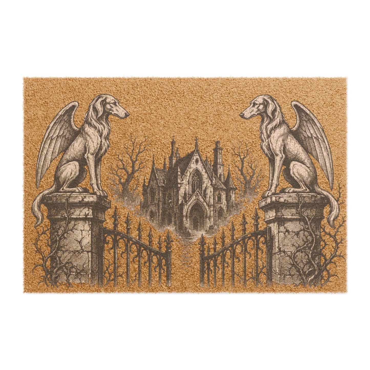 Afghan Hound Gargoyle Angel Gothic Protector Welcome Mat