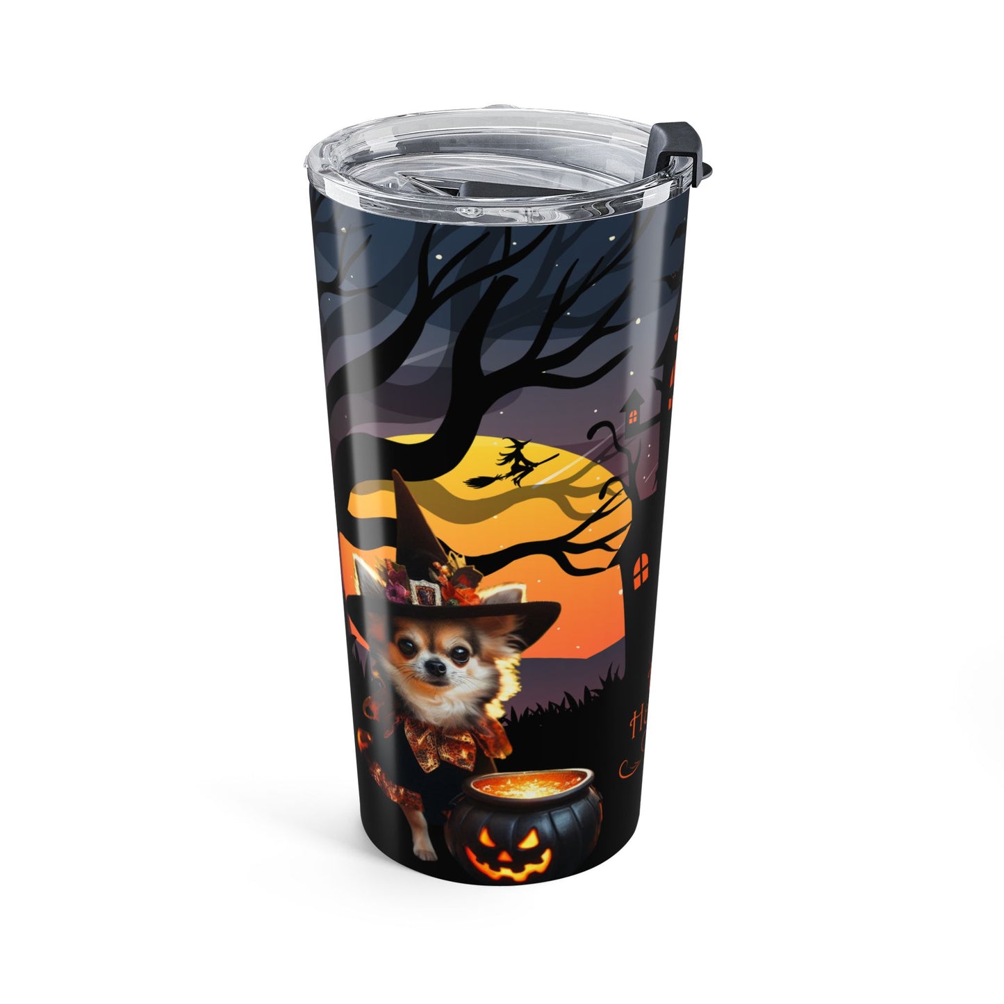 Haunted Mansion Chihuahua Halloween Drink Tumbler by Stacy Soto