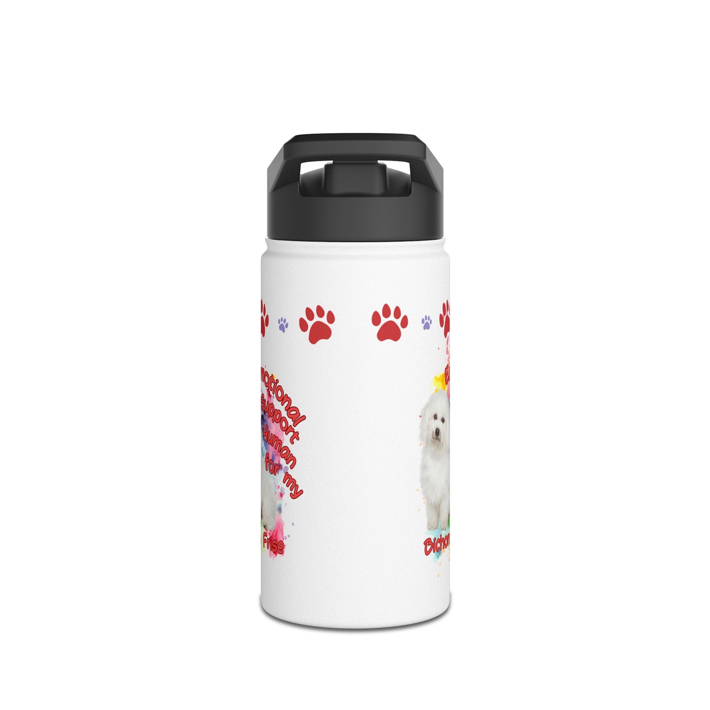Emotional Support Human for My Bichon Frise Sports Water Bottle