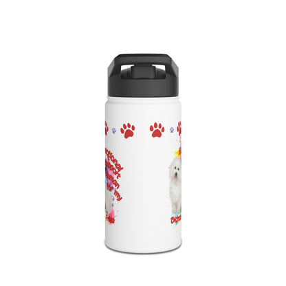 Emotional Support Human for My Bichon Frise Sports Water Bottle