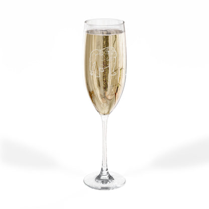Engraved American Bulldog Champagne Flute — 8 oz Elegant Toast Glass